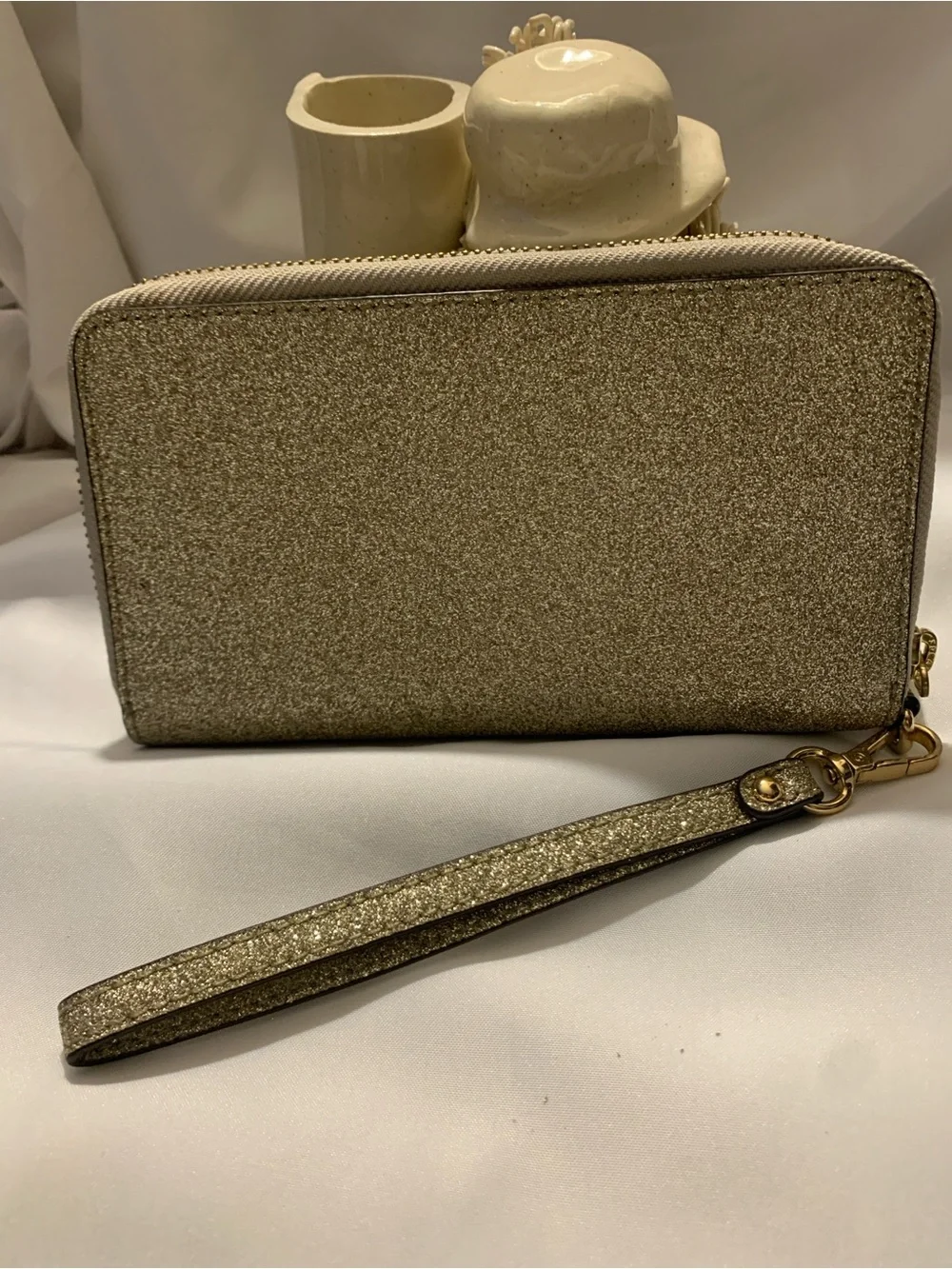 Michael Kors Glitter Gold Wristlet Clutch